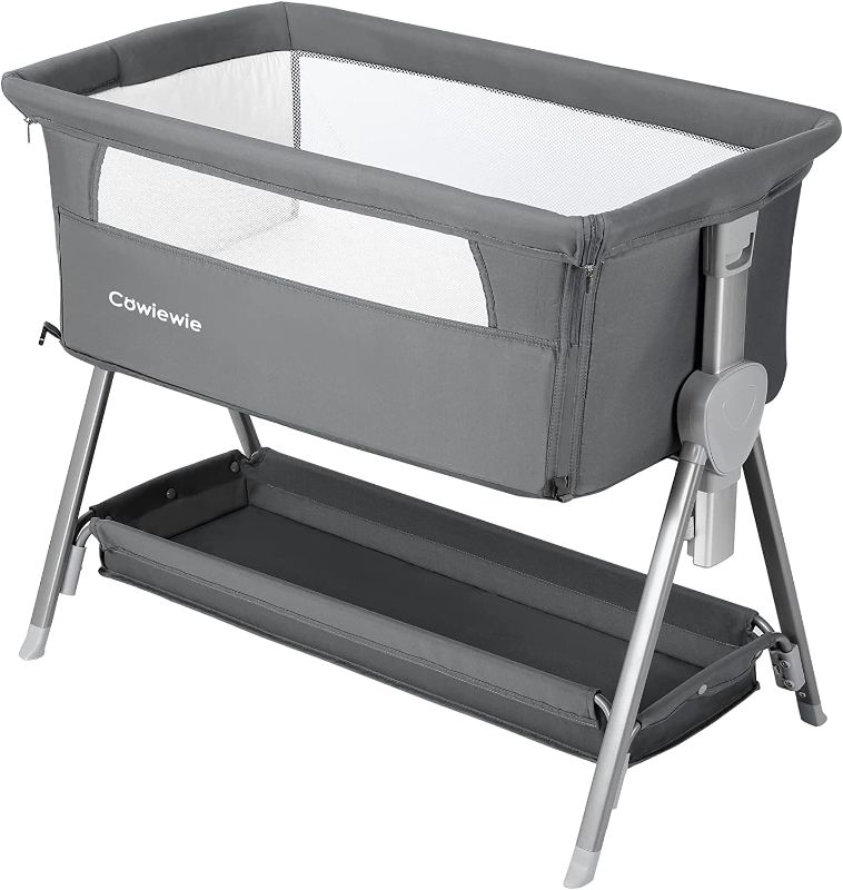 Photo 1 of 
Cowiewie Baby Bassinet with Bed Mattress and Storage | 7-Levels Height Adjustable | Basket Beside Bassinet Sleeper Impact Cotton Protects Baby's Head...