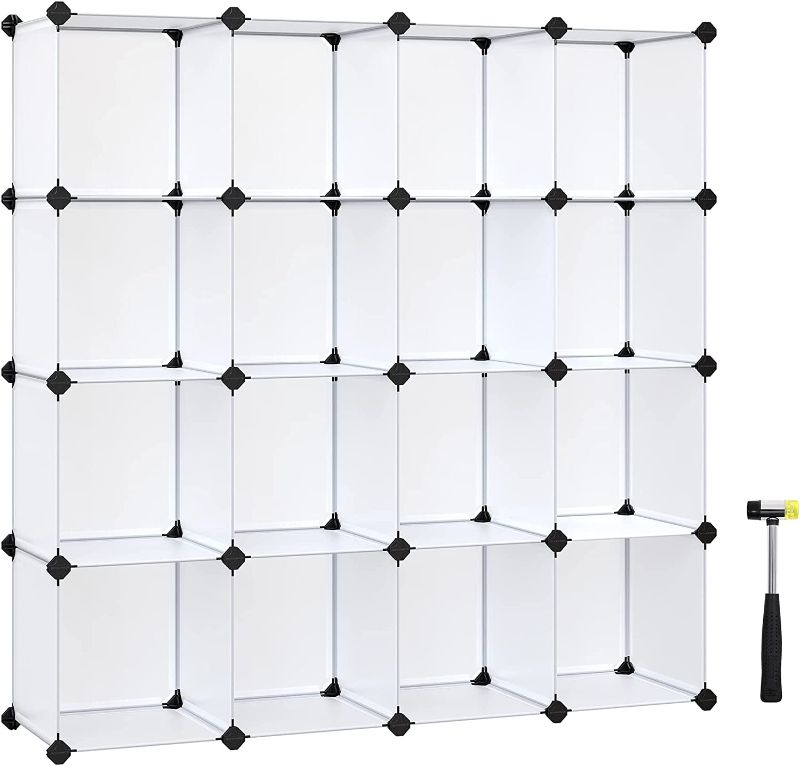 Photo 1 of 
SONGMICS Cube Storage Organizer, Set of 16 Plastic Cubes, Book Shelf, Closet Organizers and Storage, Room Organization, Shelving for Bedroom Living Room, 12