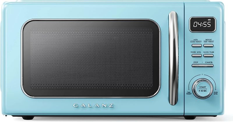 Photo 1 of 
Galanz GLCMKZ11BER10 Retro Countertop Microwave Oven with Auto Cook & Reheat, Defrost, Quick Start Functions, Easy Clean with Glass Turntable, Pull...
Color:Blue
Size:1.1 cu ft
Style:Modern
Pattern Name:Microwave Oven