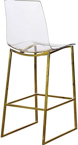 Photo 1 of 
Meridian Furniture Lumen Collection Modern Contemporary Acrylic Counter Stool with Stainless Steel Base, 16.5" W x 20" D x 42" H, Gold
Color:Gold