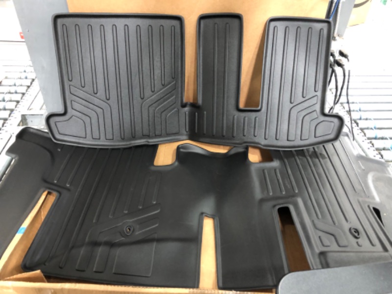 Photo 2 of *** used missing front mats rear mats only *** SMARTLINER Custom Fit Floor Mats 3 Row Liner Set Black Compatible with 2013-2020 Nissan Pathfinder / 2013 Infiniti JX35 / 2014-2020 QX60
