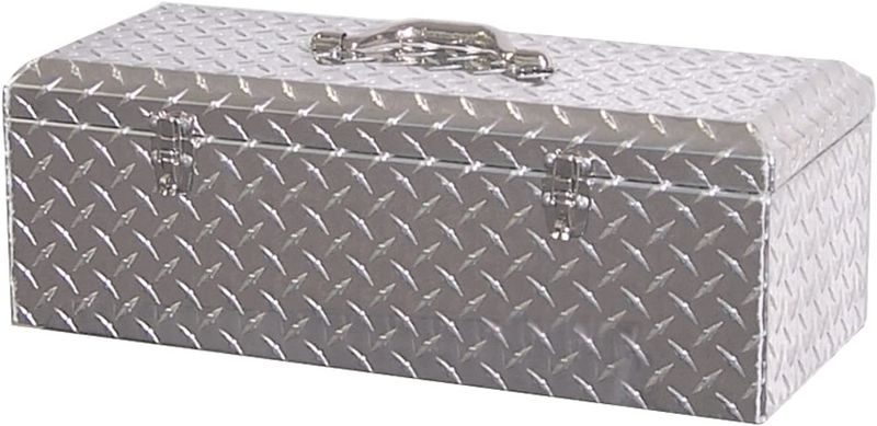 Photo 1 of *** LID IS DAMAGED *** Lund 5116 Challenger Series Brite Hand-Tote Storage Box,silver
