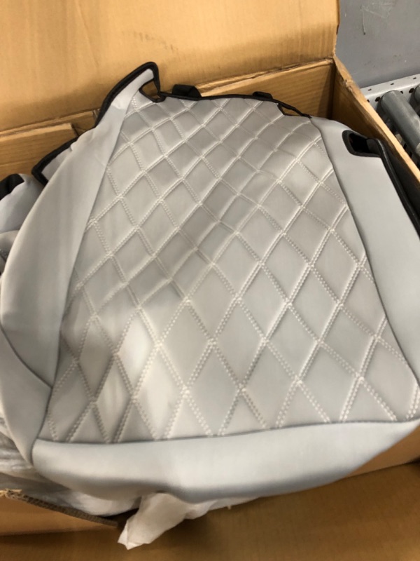 Photo 2 of FH Group Custom Fit Neoprene Seat Covers for Tesla Model Y - Rear Set Solid Gray SOLID GRAY - Rear Set