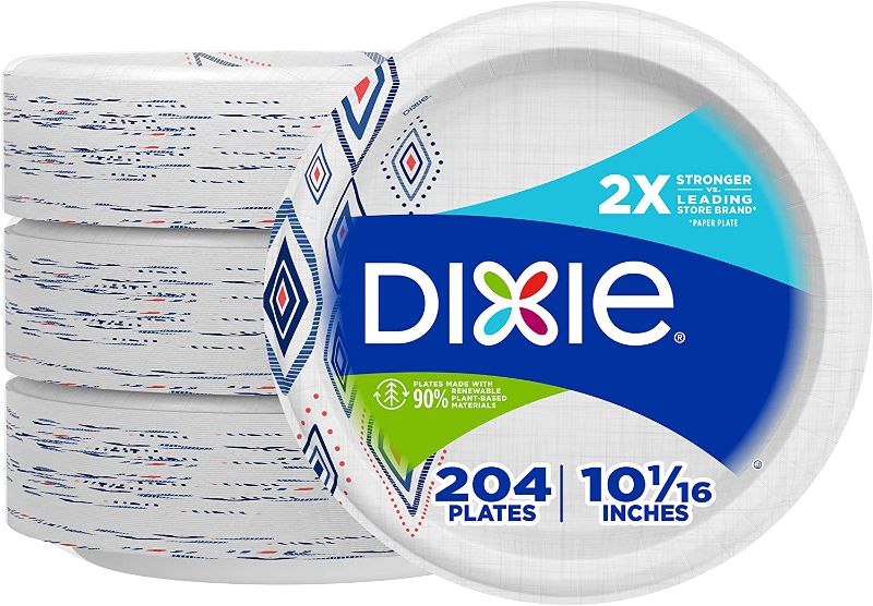 Photo 1 of ***SEE NOTES***
Dixie 10 Inch Paper Plates, Dinner Size Printed Disposable Plate, 204 Count (3 Packs of 68 Plates)
