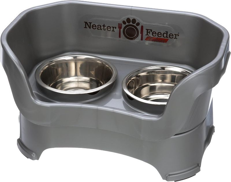 Photo 1 of ****SEE NOTES***

Neater Feeder Deluxe for Medium Dogs - Mess Proof Pet Feeder with Stainless Steel Food & Water Bowls - Drip Proof, Non-Tip, and Non-Slip - Gunmetal Grey
