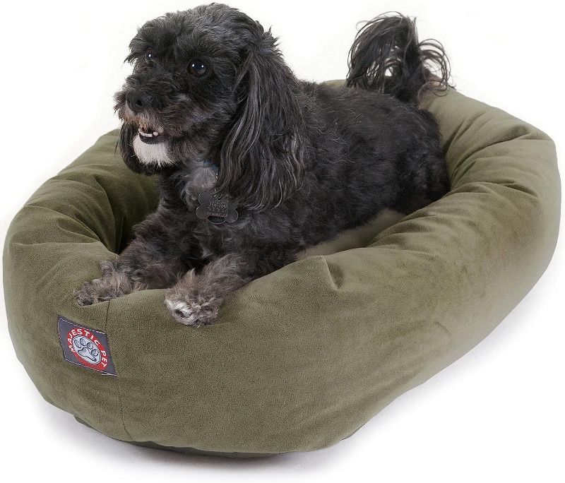 Photo 1 of 24" Sage Suede Bagel Dog Bed By Majestic Pet Products
