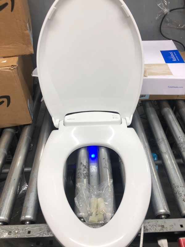 Photo 5 of *** POWERS ON *** BEMIS Radiance Heated Night Light Toilet Seat will Slow Close and Never Loosen & LUXE Bidet Neo 320 - Self Cleaning Dual Nozzle - Hot and Cold Water Non-Electric Mechanical Bidet Toilet Attachment Elongated - White Toilet Seat + Dual Noz