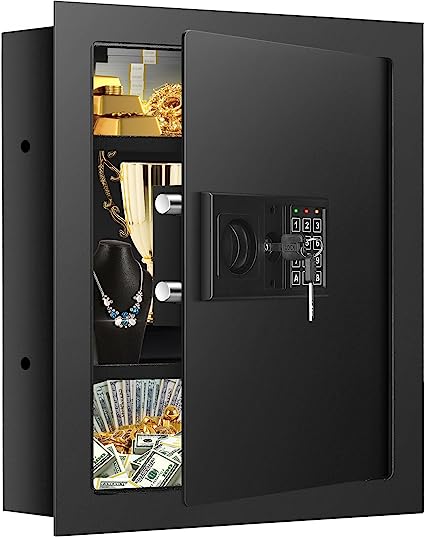 Photo 1 of 17.72" Tall Fireproof Wall Safes Between the Studs 16" Centers, Electronic Hidden Safe with Digital Keypad, Home Safe for Firearms, Money, Jewelry, Passport