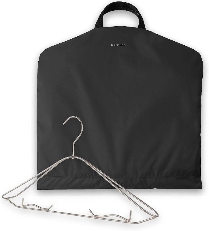 Photo 1 of DEGELER SkyHanger - Carry on Garment Bag with unique Titanium Suit Hanger for Men & Women - best-in-class functionality for wrinkle-free traveling - lightweight & water repellent nylon - Black
