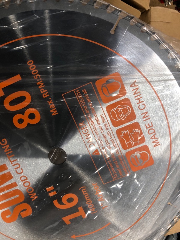 Photo 1 of 16 Inch Miter/Table Saw Blades 80T with 1 Inch Arbor Circular Saw Blade for Cutting Wood (16")