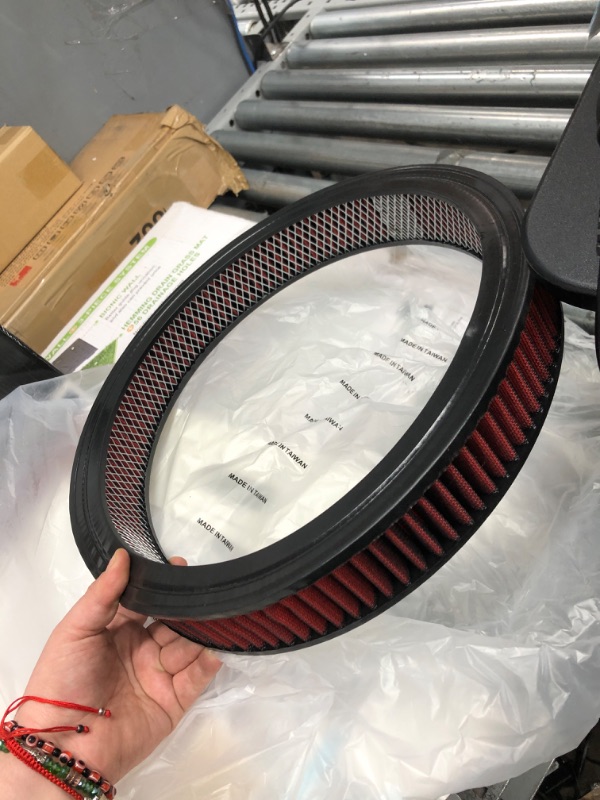 Photo 3 of * DENT * Air Cleaner Filter, Washable Round 14" X 2" (Red)