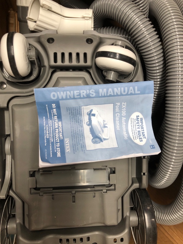 Photo 2 of ***MISSING PARTS***INTEX 28006E ZX100 Auto Pool Cleaner | Includes 1-1/4 inch Converter and 21 Foot Tangle Free Hose, Gray