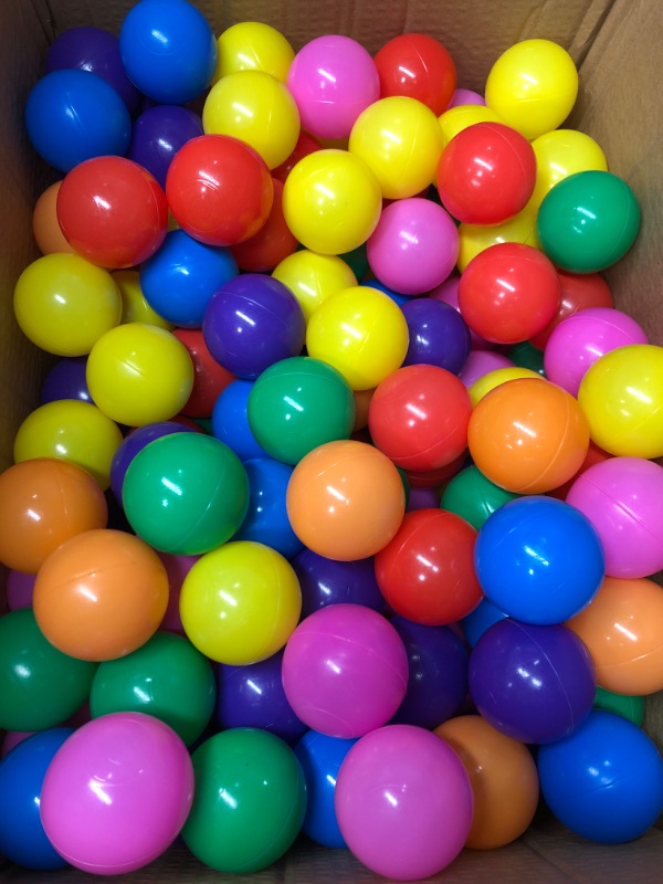 Photo 2 of bebikim Kids Ball Pit Balls 500 Plastic Play Balls for Baby Ball Pits Toys BPA Free,Rainbow Crush Proof Ball Pit Balls for Toddlers Birthday Party Decoration Tent Tunnels Pit Balls 2.2"
