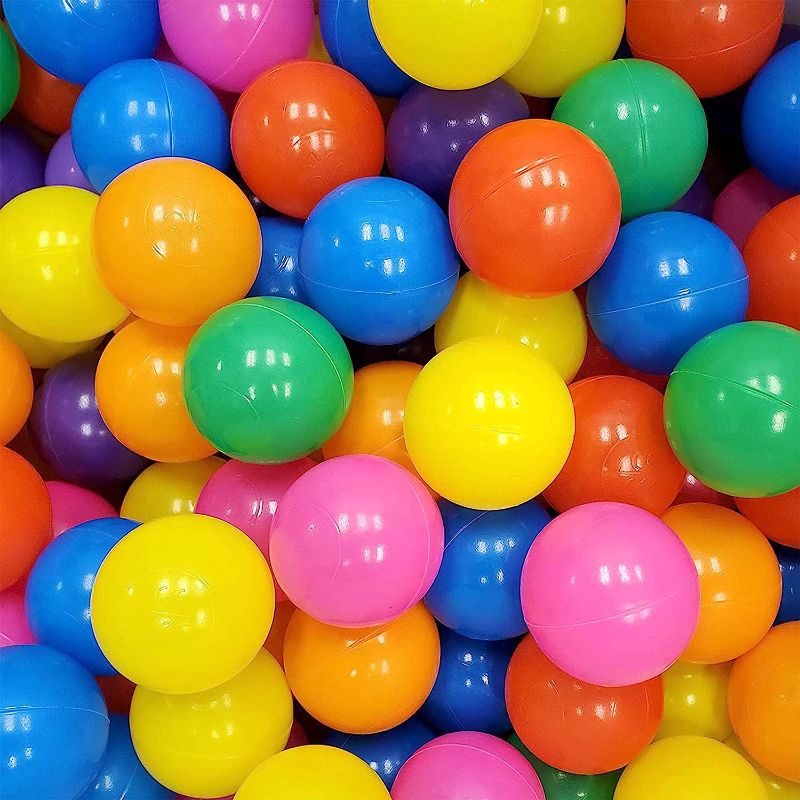 Photo 1 of bebikim Kids Ball Pit Balls 500 Plastic Play Balls for Baby Ball Pits Toys BPA Free,Rainbow Crush Proof Ball Pit Balls for Toddlers Birthday Party Decoration Tent Tunnels Pit Balls 2.2"
