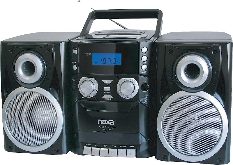 Photo 1 of NAXA Electronics NPB-426 Portable CD Player with AM/FM Stereo Radio, Cassette Player/Recorder and Twin Detachable Speakers
