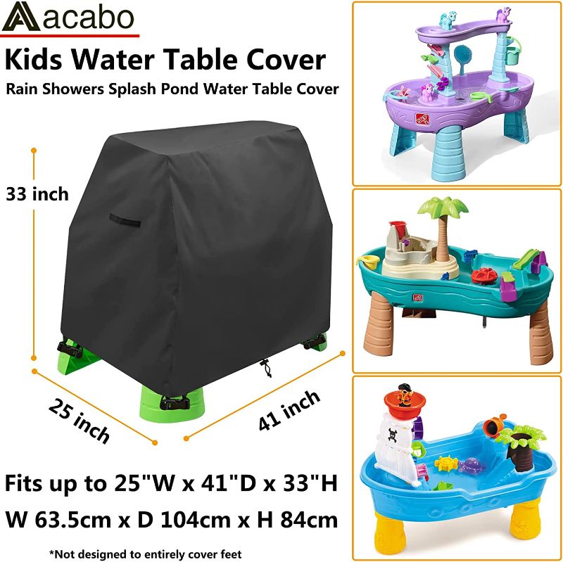 Photo 3 of Aacabo Kids Water Table Cover Fit Step2 Rain Showers Splash Pond Water Table,Waterproof Dust Proof Anti-UV Outdoor Toys Cover-Cover only
