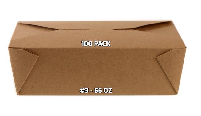 Photo 1 of [100 PACK] Take Out Food Containers 66 oz Kraft Brown Paper Take Out Boxes Microwaveable Leak and Grease Resistant Food Containers - To Go Containers for Restaurant, Catering - Recyclable Lunch Box #3
