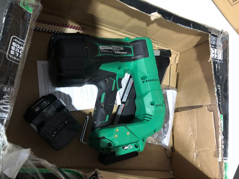 Photo 7 of (NON-FUNCTIONAL, USED, PARTS ONLY) Metabo HPT 36V MultiVolt Cordless Metal Connector Nailer Kit | Accepts 1-1/2-Inch and 2-1/2-Inch Nails | Strap-Tite Probe Tip | NR3665DA