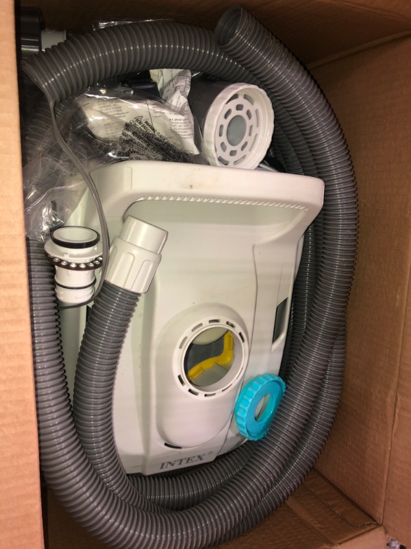 Photo 1 of INTEX 28006E ZX100 Auto Pool Cleaner | Includes 1-1/4 inch Converter and 21 Foot Tangle Free Hose, Gray