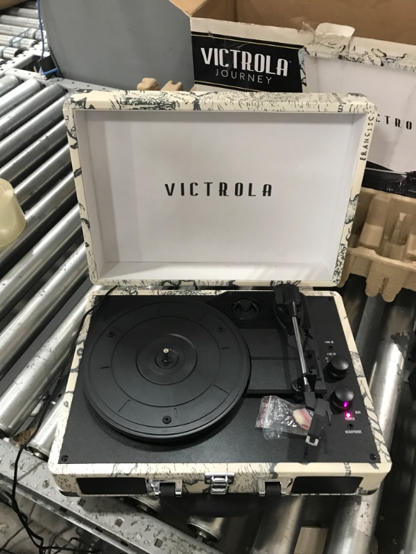 Photo 2 of Victrola Vintage 3-Speed Bluetooth Portable Suitcase Record Player & Vintage 3-Speed Bluetooth Portable Suitcase Record Player with Built-in Speakers | Upgraded Turntable Audio Sound