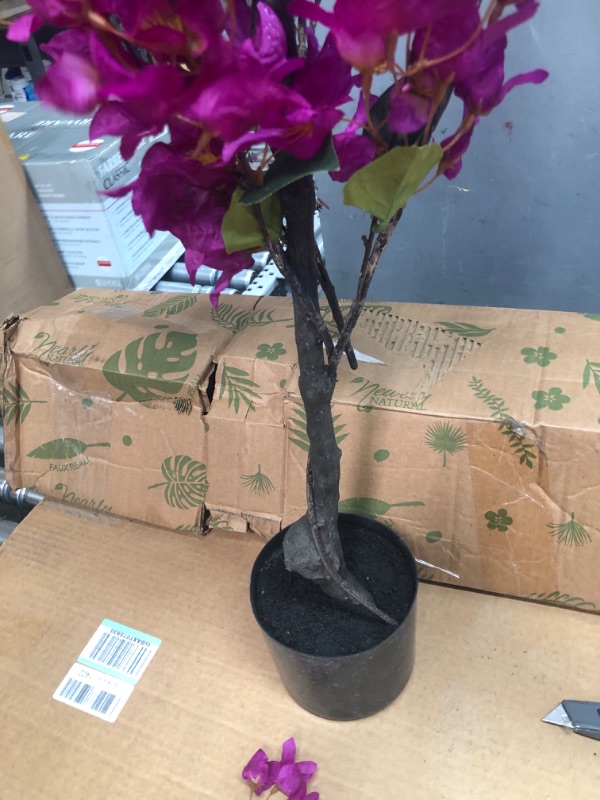 Photo 4 of 4ft. Bougainvillea Artificial Tree 19 In. W x 9 In. D x 48 In. H Purple