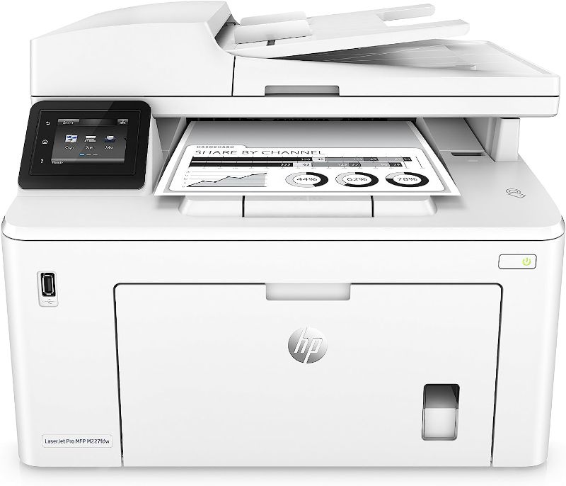 Photo 1 of HP LaserJet Pro MFP M227fdw Wireless Monochrome All-in-One Printer with built-in Ethernet & 2-sided printing, works with Alexa (G3Q75A) White
