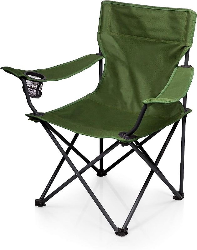 Photo 1 of *READ NOTES*GREEN COLLAPSIBLE LAWN CHAIR AND CARRYING CASE(UNKNOWN BRAND)