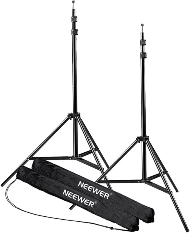 Photo 1 of Neewer 7 Feet / 210cm Aluminum Alloy Photography Photo Studio Light Stands for Video, Portrait and Photography Lighting, Reflectors, Soft boxes, Umbrellas, Backgrounds (2 Pieces)