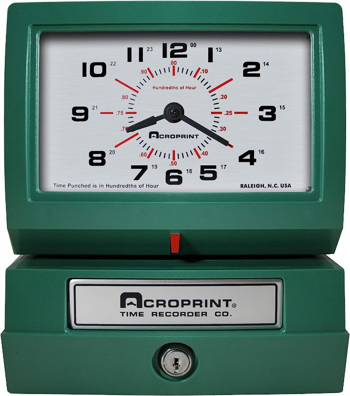 Photo 1 of *PARTS ONLY, READ NOTES*Acroprint 150RR4 Heavy Duty Automatic Time Recorder, Prints Month, Date, Hour (0-23) and Hundredths Time Clock
