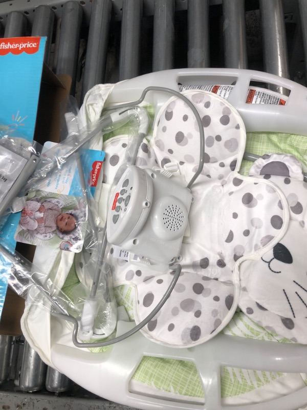 Photo 6 of ?Fisher-Price Snow Leopard Deluxe Bouncer, Bouncing Baby seat with Soothing Music, Sounds, and Vibrations