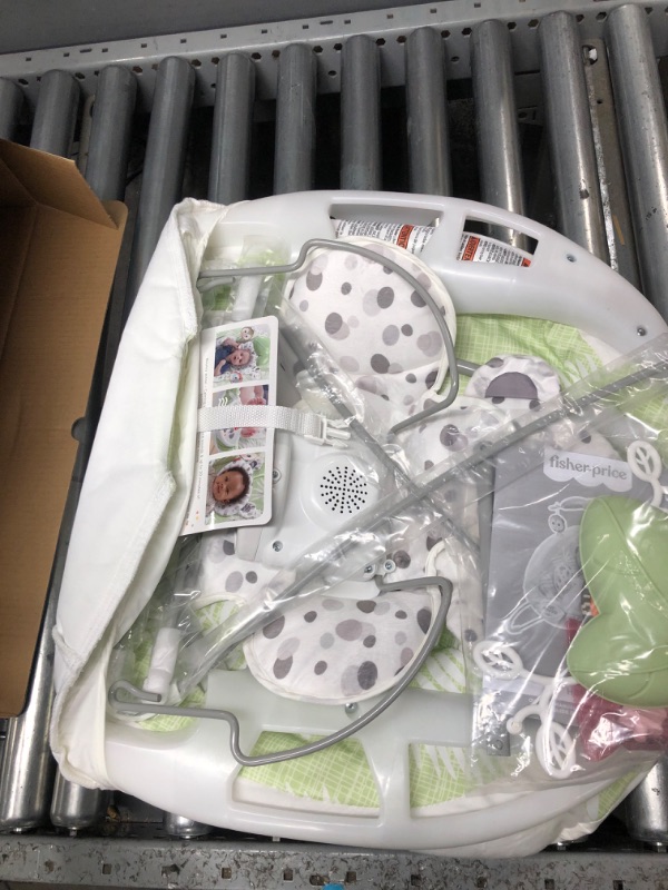 Photo 8 of ?Fisher-Price Snow Leopard Deluxe Bouncer, Bouncing Baby seat with Soothing Music, Sounds, and Vibrations