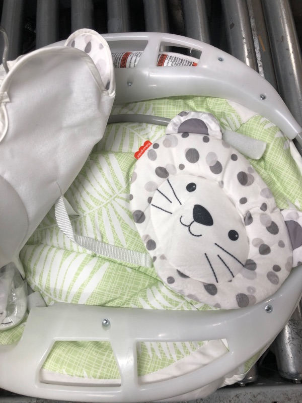 Photo 3 of ?Fisher-Price Snow Leopard Deluxe Bouncer, Bouncing Baby seat with Soothing Music, Sounds, and Vibrations