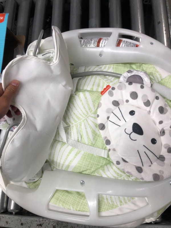 Photo 5 of ?Fisher-Price Snow Leopard Deluxe Bouncer, Bouncing Baby seat with Soothing Music, Sounds, and Vibrations