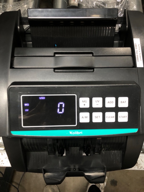 Photo 2 of Kolibri Money Counter Machine - 1,500 bills per min, advanced counterfeit detection, set up in minutes, Add and Batch Modes, Cash Counter with LCD Display,3-year warranty - 24/7 US customer support Pack of 1