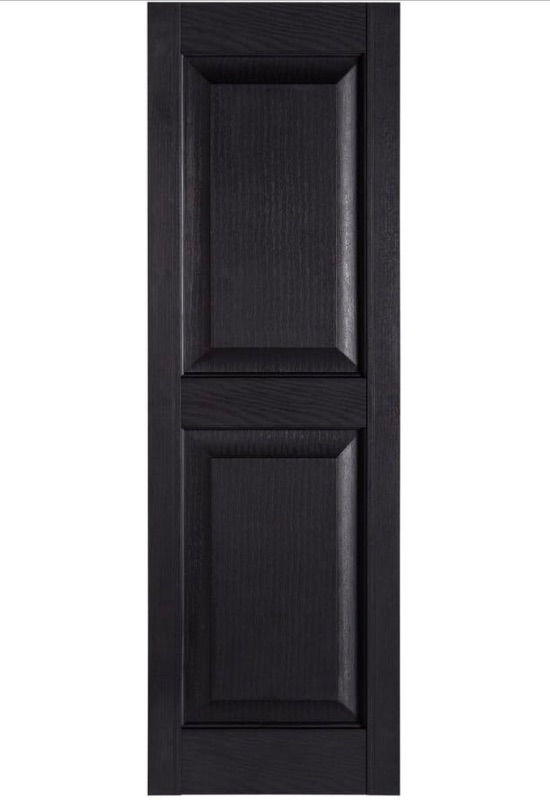 Photo 1 of Perfect Shutters Premier Raised Panel Exterior Decorative Shutter, 15" x 63", Black