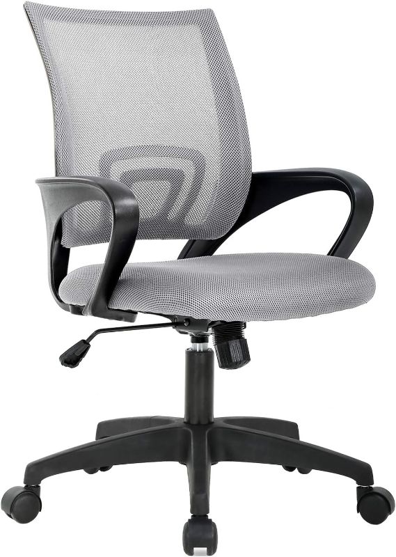 Photo 1 of Office Chair Desk Chair Computer Chair Ergonomic Executive Swivel Rolling Chair with Lumbar Support Arms Adjustable Task Chair for Women Adults, Grey
