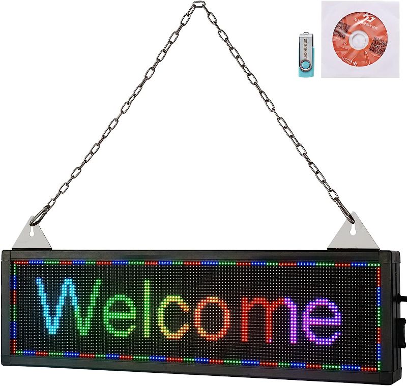 Photo 1 of ***PARTS ONLY NOT FUNCTIONAL***VEVOR LED Scrolling Sign, 21" x 6" WiFi & USB Control, Full Color P4 Programmable Display, Indoor High Resolution Message Board, High Brightness Electronic Sign, Perfect Solution for Advertising
