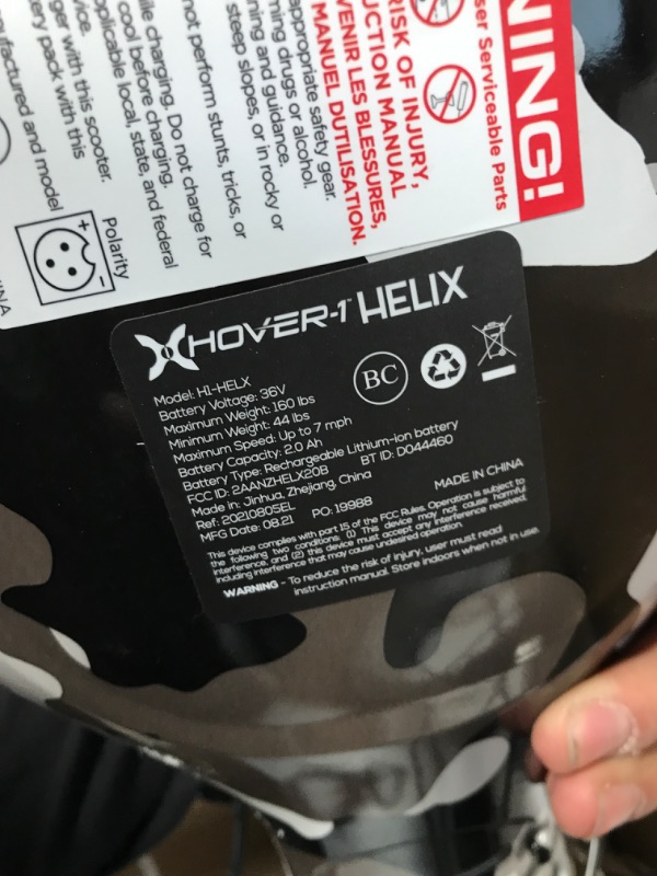 Photo 2 of **PARTS ONLY** **USED**
Hover-1 Helix Electric Hoverboard 