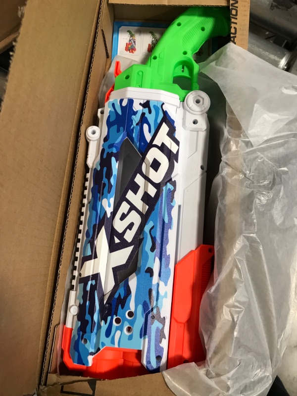 Photo 2 of X-Shot Water Fast-Fill Skins Pump Action Water Blaster Blue Water Camo by ZURU XShot Watergun (Fills with Water in just 1 Second!)