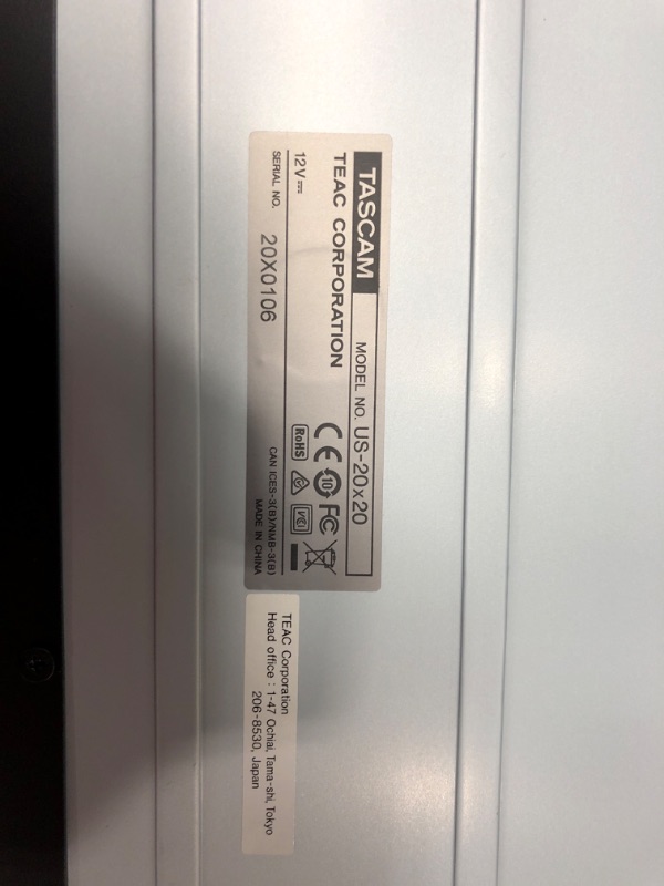 Photo 3 of *DOES NOT POWER ON* Tascam 20x20 USB 3.0 Audio MIDI Interface with Mic Preamps & Digital Mixer Modes