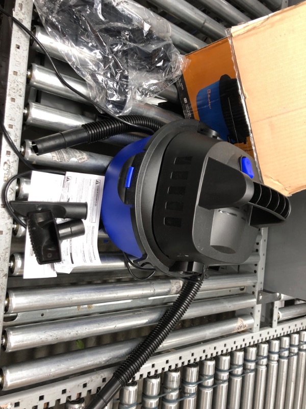 Photo 1 of *POWERS ON* Koblenz WD-2.5 L Portable Wet/Dry Vacuum, 2.5 Gallon 2.5HP Wall Mountable, Blue+Black, 5 Year Warranty