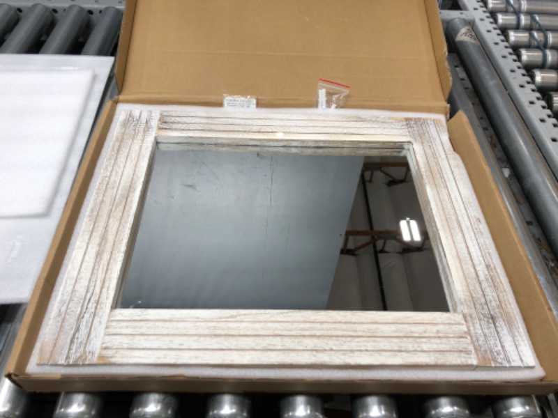 Photo 1 of  15.5x20 inch white frame mirror 