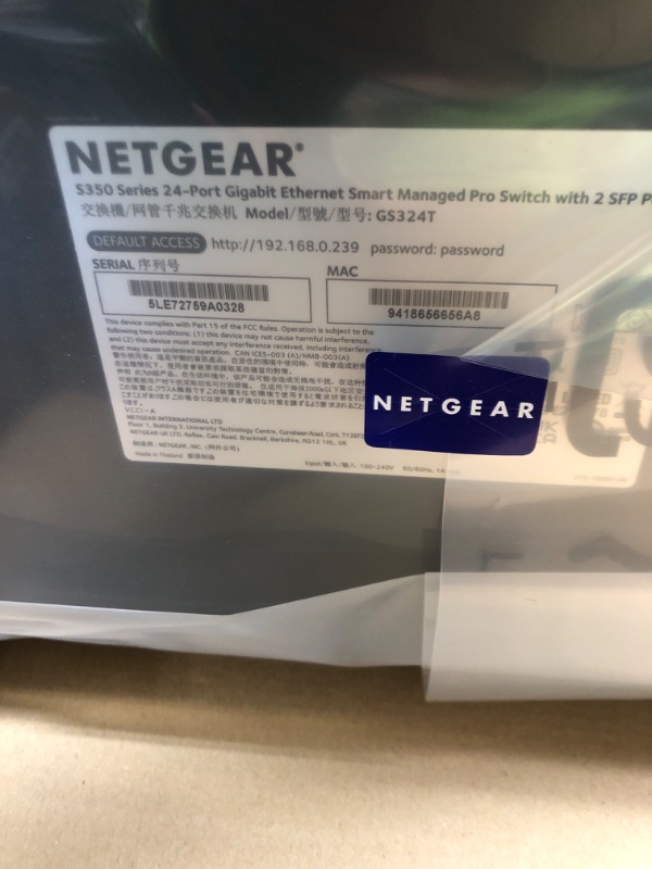 Photo 4 of NETGEAR 26-Port Gigabit Ethernet Smart Switch (GS324T) - with 2 x 1G SFP