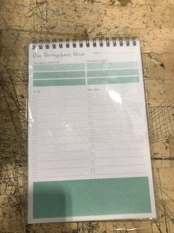 Photo 2 of KAICN Homeschool Weekly Planner Pad- Undated Top Sprial To Do List Notepad for Organized Weekly & Daily Planning to Boost Productivity. PVC Cover, 100GSM Premium Paper. 5.5" x 8.5"
