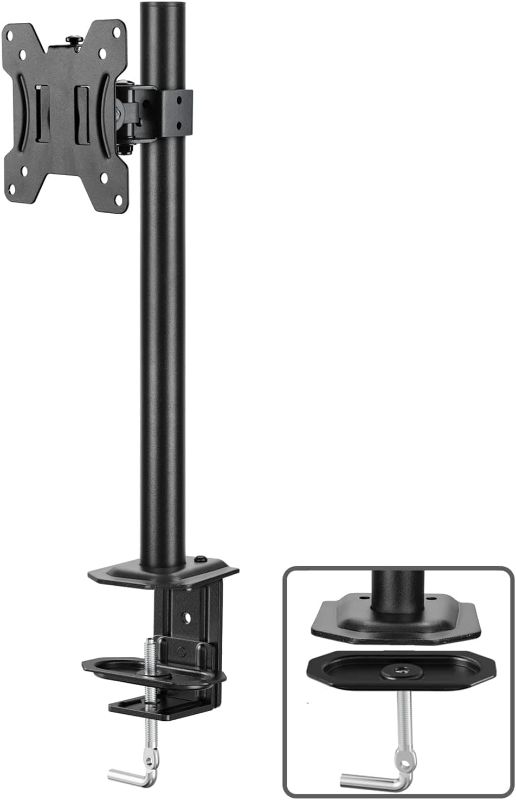 Photo 1 of HUANUO Single Monitor Mount, Monitor Arm with Height Adjustable Stand for 13 to 32 inch Flat Curved Computer Screen, C Clamp Grommet Mounting Install, Monitor Desk Mount Holds Weight up to 17.6lbs
