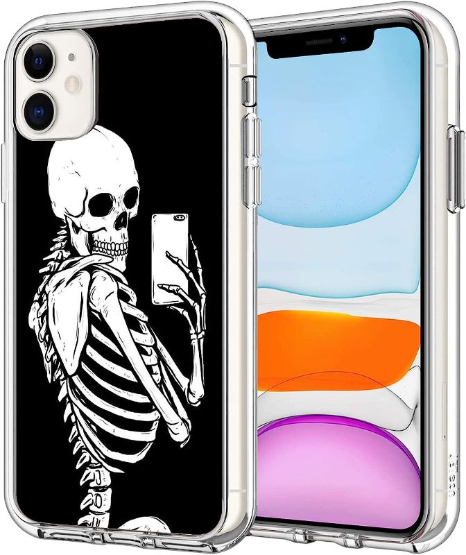 Photo 1 of Compatible with iPhone 11 Case, Skeleton Taking Picture Clear Case Shock Absorption Full Protection