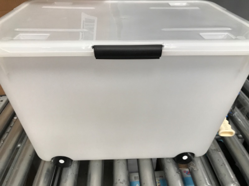 Photo 1 of Advantus Rolling Storage Box with Snap Lid, 15-Gallon Size, Clear (34009) 1-PACK