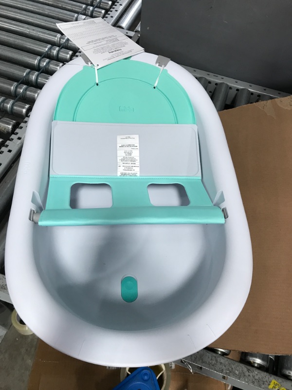 Photo 2 of 4-in-1 Grow-with-Me Bath Tub by Frida Baby Transforms Infant Bathtub to Toddler Bath Seat with Backrest for Assisted Sitting in Tub