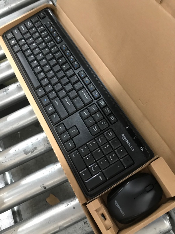 Photo 2 of Amazon Basics Wireless Computer Keyboard and Mouse Combo - Quiet and Compact - US Layout (QWERTY)