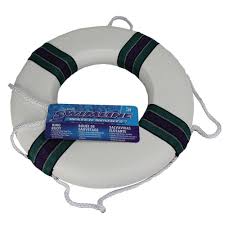 Photo 1 of 18 in. White Lifeguard Swimming Pool Floating Safety Ring Buoy